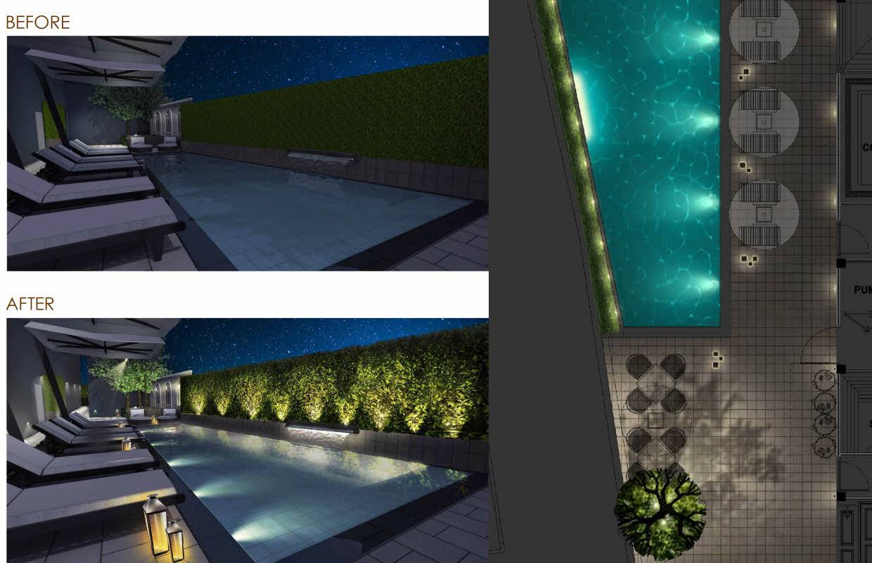 Hotel Pool Lights Design with Control system