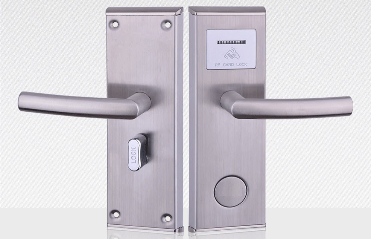 Hotel Card Door Lock - Brushed Stainless Finish